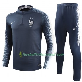 Frankreich 2 Stars Sweatshirts Anzüge Blau 2018